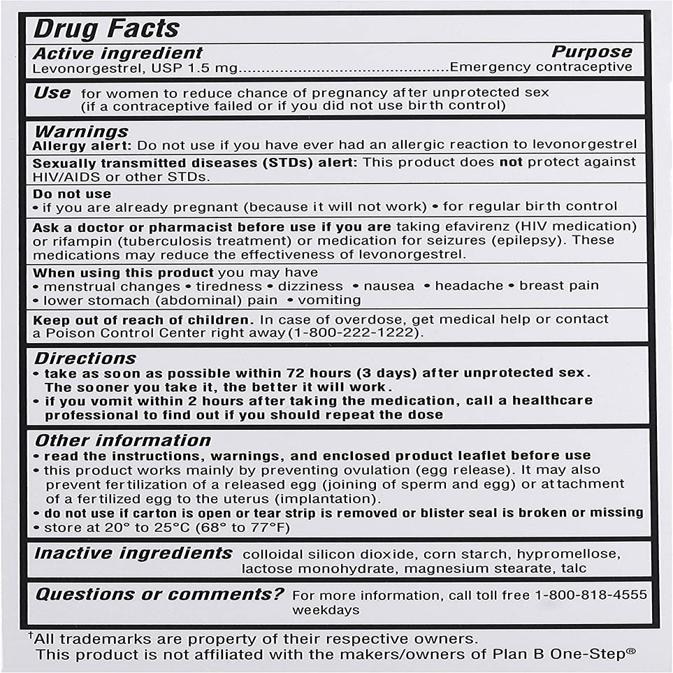 Postinor®1 Morning After Emergency Pill | Levonorgestrel 1.5mg